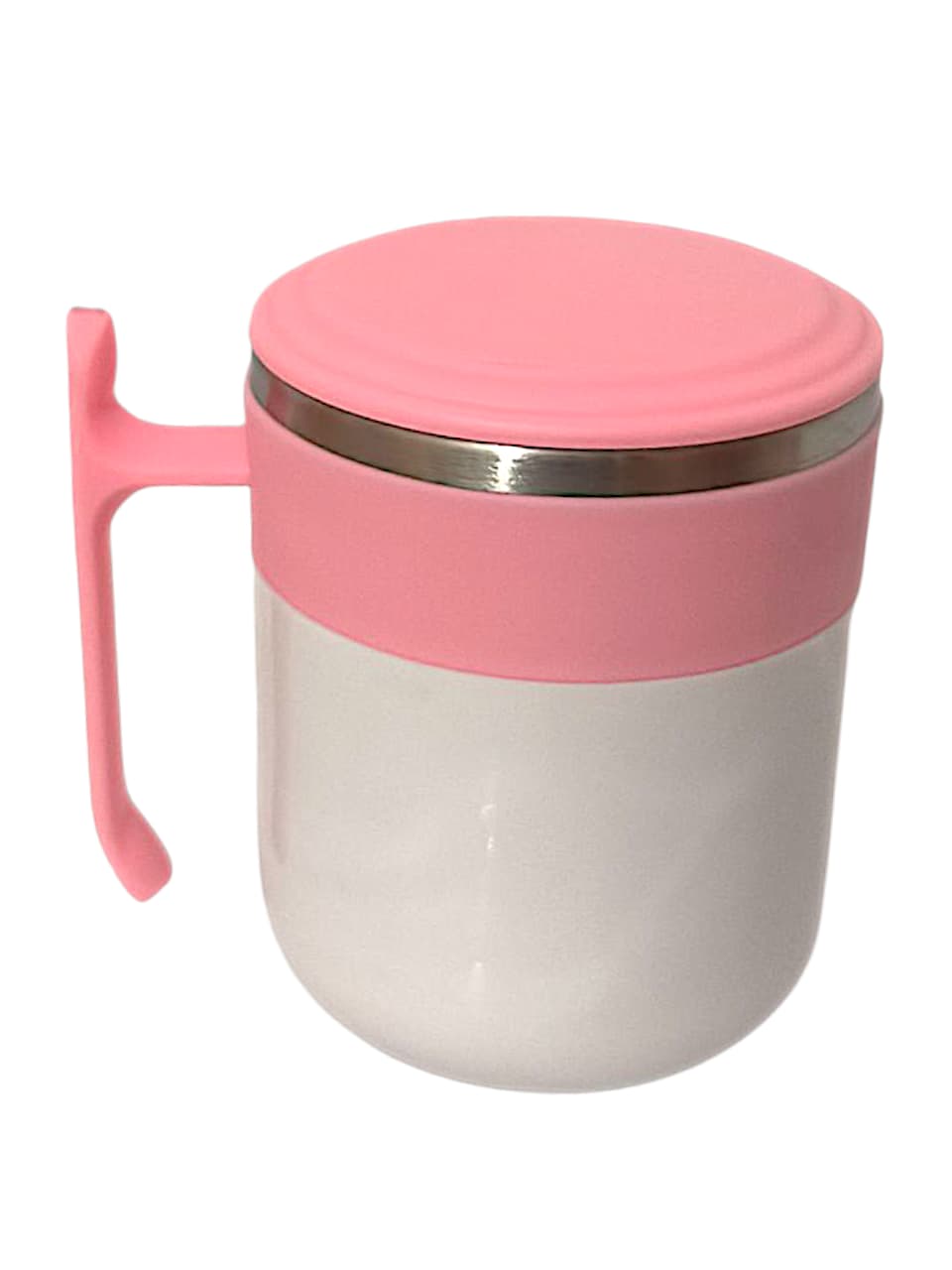 MUG TERMICO ACERO TAPA SILICONA ROSADO